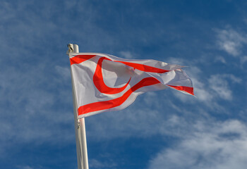 Northern Cyprus flag waving in the wind 10