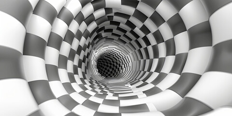 A geometric composition of squares and circles that create abstract and complex patte