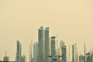 Atardecer en Cartagena de Indias, Colombia. Paisaje Urbano.