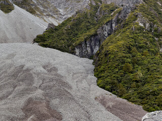 Scree detail, Mt Cook National Park, South Island, New Zealand