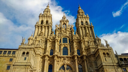 Fototapeta na wymiar Cathedral of Santiago de Compostela in Spain