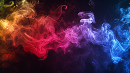 Whirls of colorful smoke create an abstract dance, a vision of AI generative art.