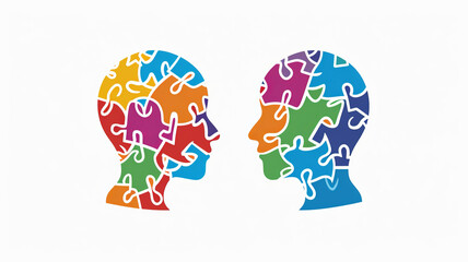 Colorful puzzle pieces unite to symbolize neurodiversity in this AI Generative artwork.