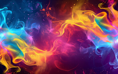 Colorful neon flame abstract wallpaper background