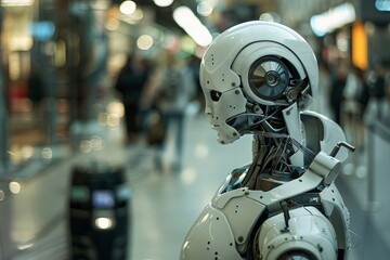 Fototapeta premium Robotic City Dweller: Urban Exploration