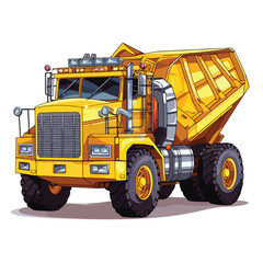 Big yellow mining truck. Vector illustration isolate
