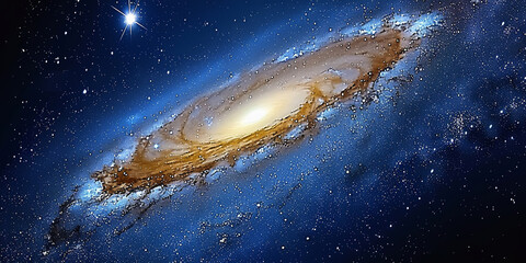 The whirlwinds of galaxies, rotating around their axes, recall the greatness and scale of the u - obrazy, fototapety, plakaty