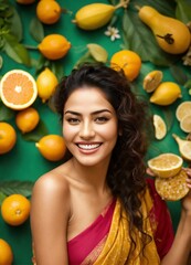 Fototapeta na wymiar woman with fruits