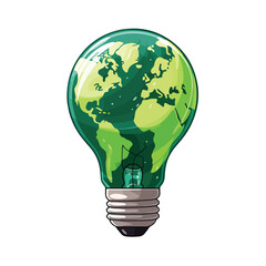 Bulb green planet earth vector illustration isolated