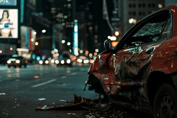 Naklejka premium Downtown car accident photo