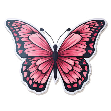 Butterflies in stomach sticker icon. Clipart image i