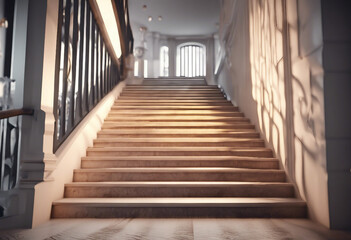 Hallway with stairs interior 3d render