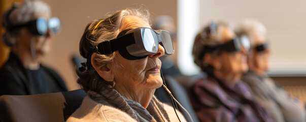 Assisted living residents participating in a cognitive stimulation class underlining the focus on mental health in elderly care