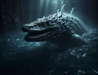 Deurstickers crocodile in the water © Elizabeth