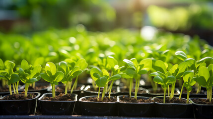 Spring's Promise: Vibrant Seedlings in Morning Light