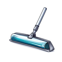 Cleaning glass with squeegee. Vector image isolated
