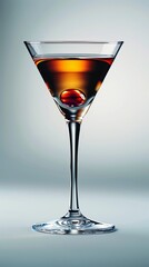 Glass of cognac, brandy, gin, wine isolated on white Background