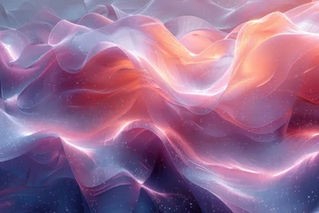Fotobehang Fantasy Landscape Illusionistic Digital Mesmerizing Wave Pattern © Pixel Alchemy