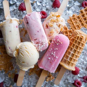 colorful ice cream background.