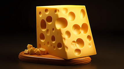 Delicious cheese on the background, yellow cheese on the table