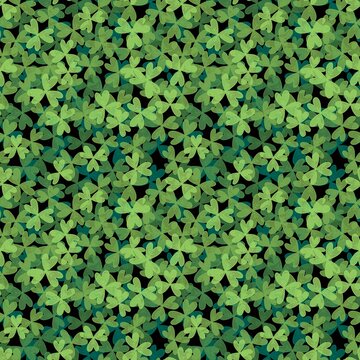 Cartoon doodle shamrock seamless trefoil pattern for wrapping paper and summer print and saint Patrick day accessories
