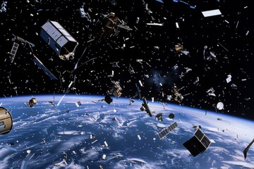 Satellite Debris Swarms Earth's Orbit