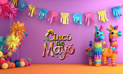 Naklejka premium Cinco de Mayo, Cinco de Mayo Piñata