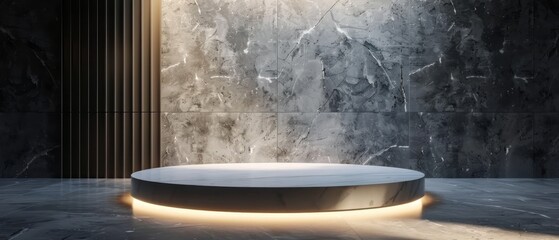 Round Table in a Room With Marble Walls