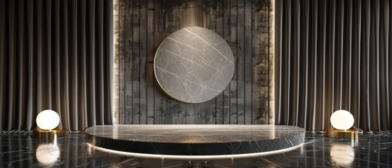 Room With Round Table and Two Lamps