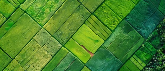 Aerial View of Lush Green Grass Patch