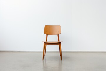 a wooden chair in a room
