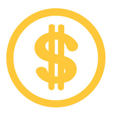 dollar sign icon on transparent background 