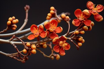 Fototapeta na wymiar a close up of orange flowers