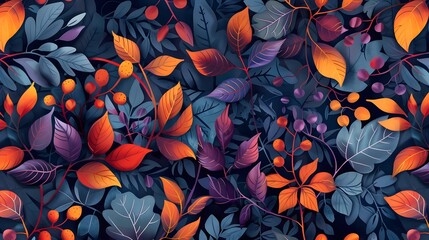 Fototapeta na wymiar Collage contemporary orange floral and polka dot shapes seamless pattern