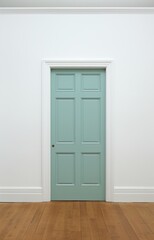 a green door in a white wall