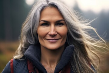 Fototapeta premium a woman with long hair smiling