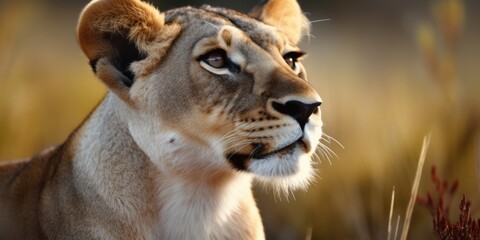 Obraz premium a close up of a lion