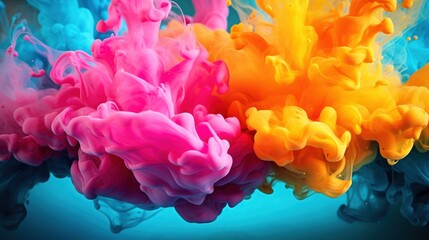 Obraz premium a close up of colorful ink