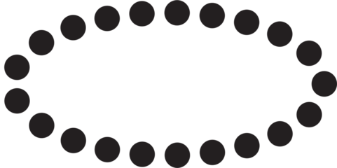 Oval frame dots black. Design element