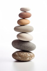 a stack of rocks on a white background