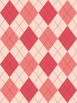Argyle pattern. Peach. Seamless geometric background for clothing, wrapping paper.