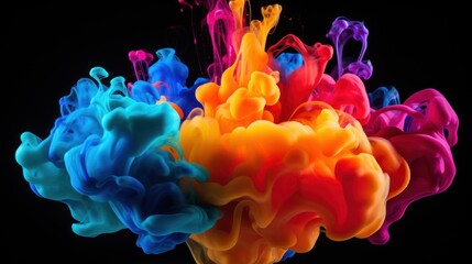 a colorful smoke in water