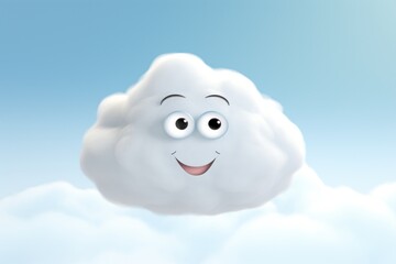 Fototapeta premium a cartoon cloud with eyes and a smiling face