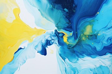 a blue and yellow paint