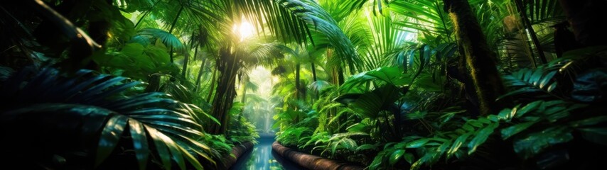 Naklejka premium a stream in a tropical forest