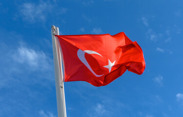 Turkey flag against the spring sky 18