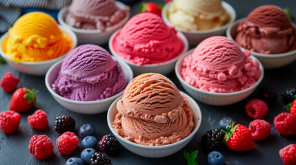 different types of delicious ice cream