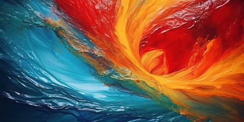 a colorful painting of a swirl