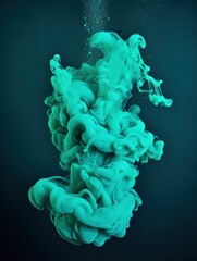 Fototapeta premium a green smoke in water