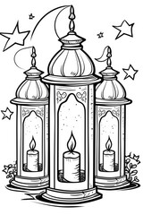 Ramadan lantern coloring page for kids